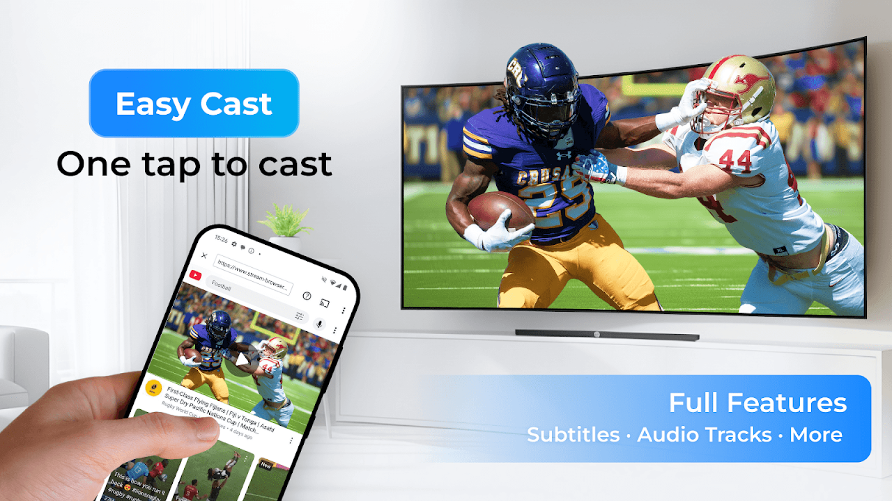 One-tap casting to your TV